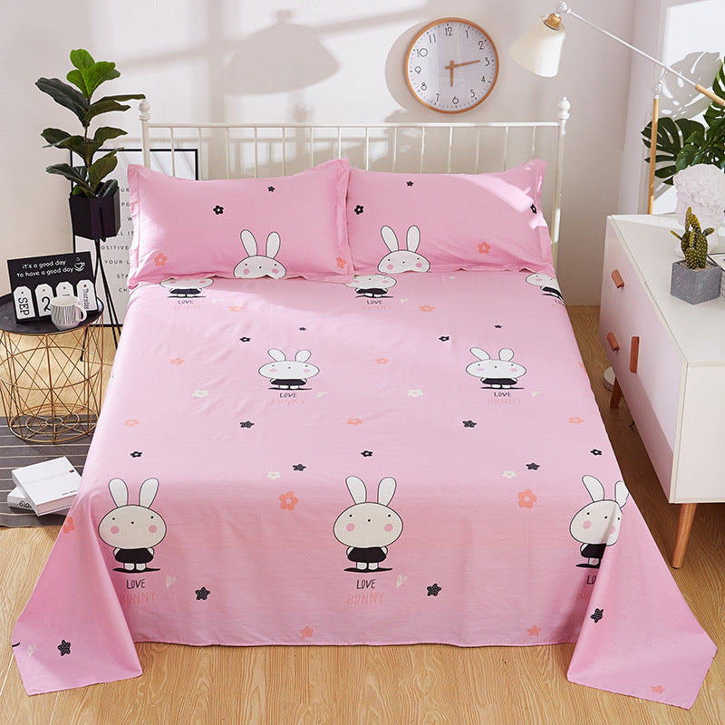 Single Double Bed Cartoon Bed Sheets Single Piece Unbranded