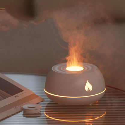 Flame Humidifier Aromatherapy Diffuser 7 Colors Light Home Air Humidifier 130ML USB Room Fragrance Essential Oil Diffuser Kaps B International