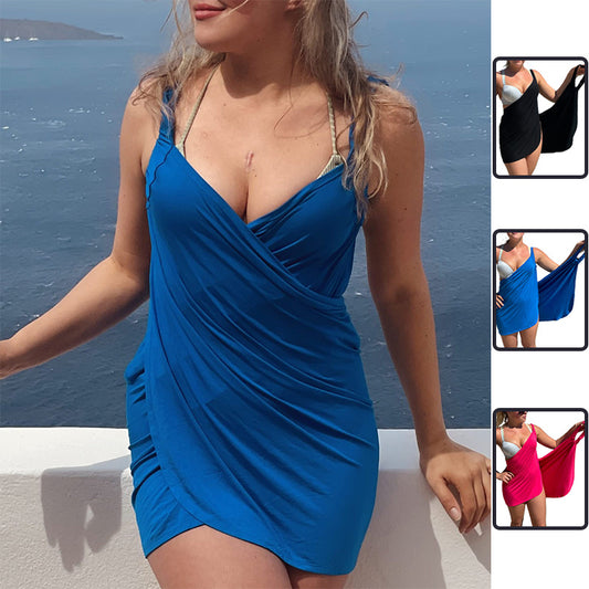 Solid Color One-piece Swimsuit For Women Plus Size Backless Swimsuit