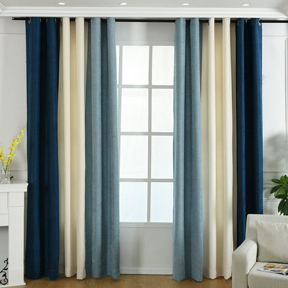 Factory direct stitching simple solid chenille curtain high shading curtain finished living room bedroom curtains Unbranded