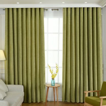 Factory direct stitching simple solid chenille curtain high shading curtain finished living room bedroom curtains Unbranded