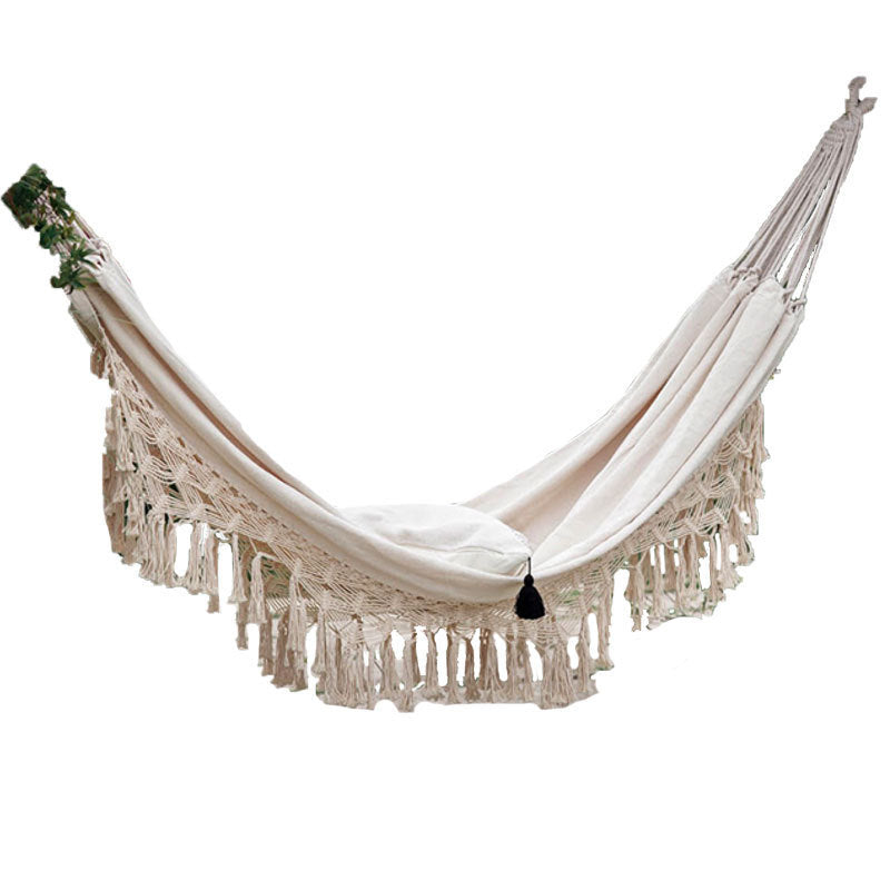 Large 2 Person Hammock Boho Style Brazilian Macrame Fringed Deluxe Double Hammock Net Swing Chair Indoor Hanging Swing Unbranded