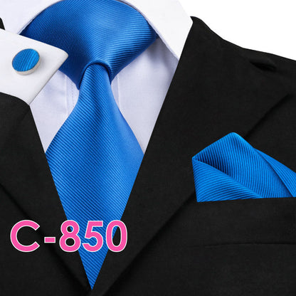 Solid Silk Mens Ties Neck Tie Set For Men Suits Tie Handker