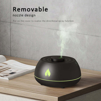 Flame Humidifier Aromatherapy Diffuser 7 Colors Light Home Air Humidifier 130ML USB Room Fragrance Essential Oil Diffuser Kaps B International