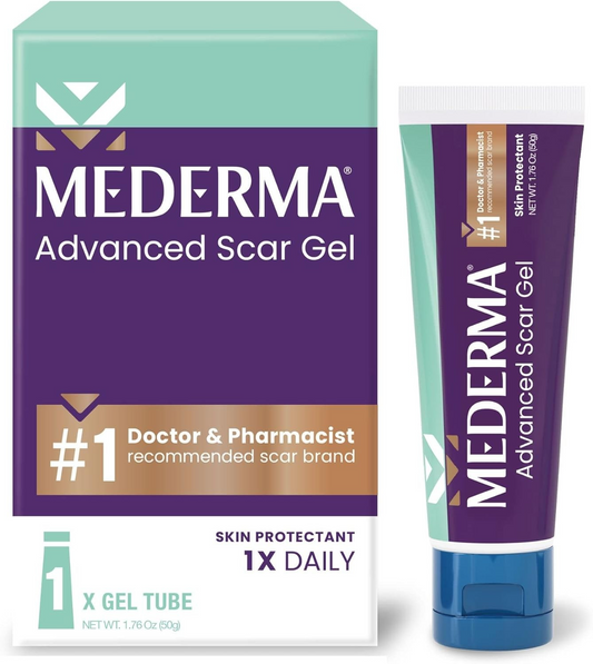 Mederma PM Intensive Overnight Scar Cream/Mederma Advanced Scar Gel - Advanced Scar Treatment that Works with Skin's Nighttime Regenerative Activity - 1.0 oz (28g), White