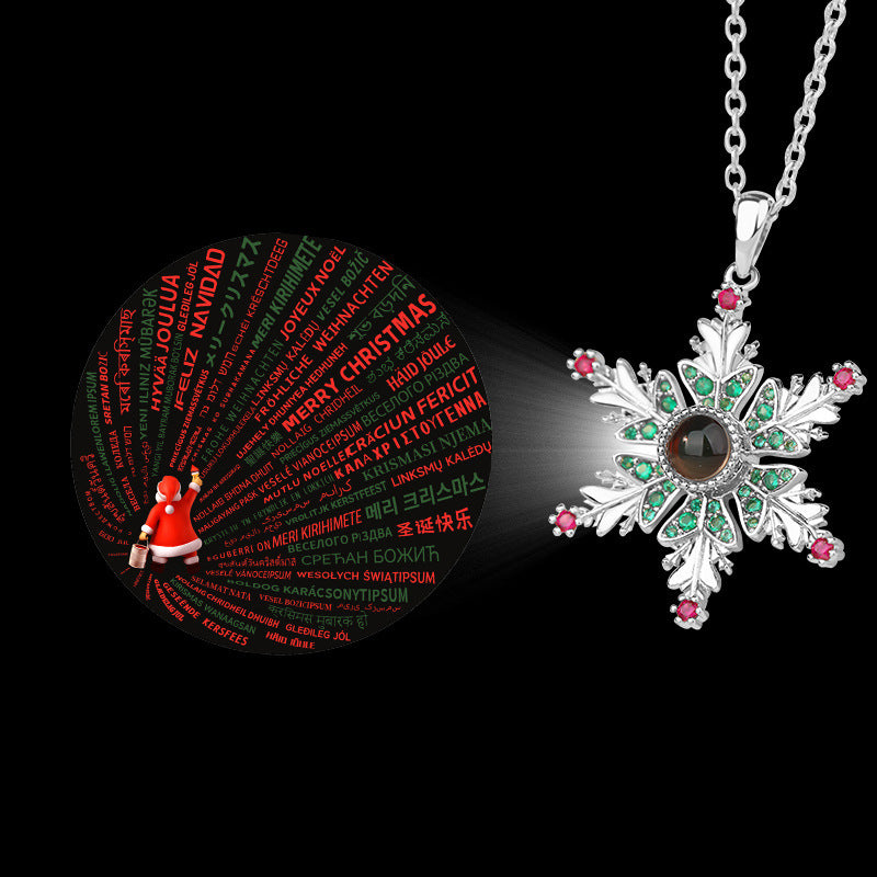 New Christmas Snowflake Necklace With Projection Design