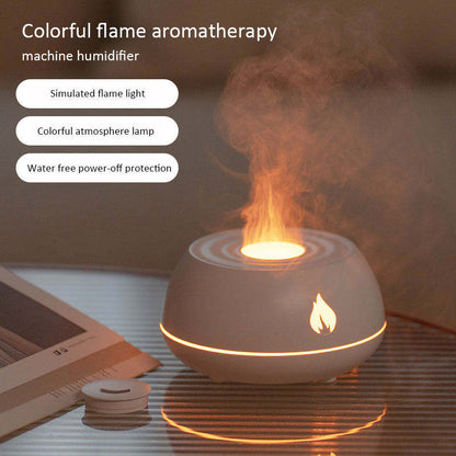 Flame Humidifier Aromatherapy Diffuser 7 Colors Light Home Air Humidifier 130ML USB Room Fragrance Essential Oil Diffuser Kaps B International