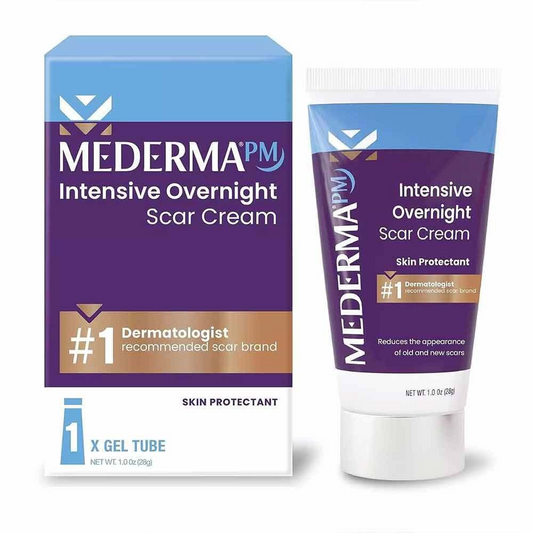 Mederma PM Intensive Overnight Scar Cream/Mederma Advanced Scar Gel - Advanced Scar Treatment that Works with Skin's Nighttime Regenerative Activity - 1.0 oz (28g), White