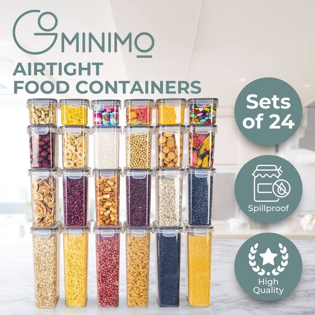 Gominimo 24PCS Airtight Food Storage Containers Kitchen Dry Food Pantry Organization Set GOMINIMO