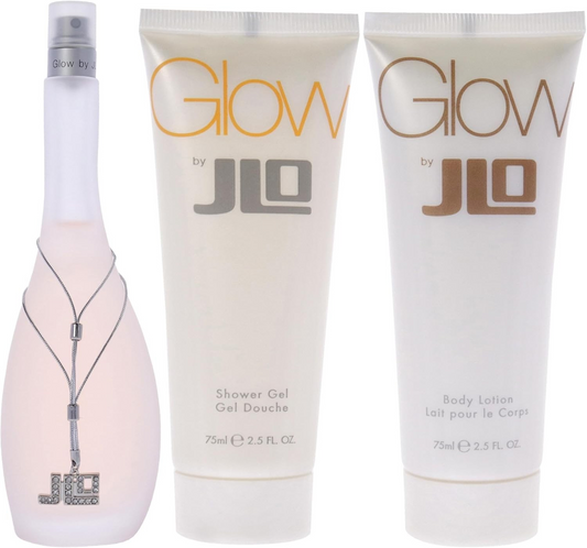 Jennifer Lopez Glow 3 Pc. Gift Set for Women B/L 2.5 oz. + Bath & S/G 2.5 oz. + EDT 3.4 oz., 101 ml