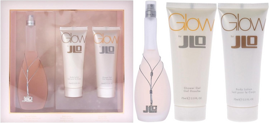 Jennifer Lopez Glow 3 Pc. Gift Set for Women B/L 2.5 oz. + Bath & S/G 2.5 oz. + EDT 3.4 oz., 101 ml